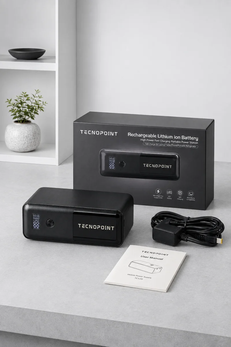 TecnoPoint 120W Taşınabilir Güç İstasyonu — 133.2Wh, Araç Buzdolabı Uyumlu 2